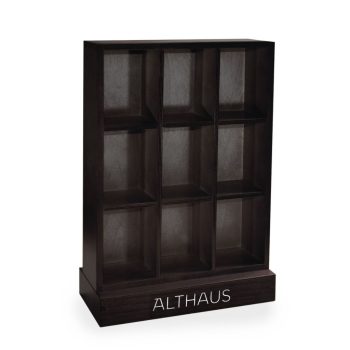 Althaus Pyra Pack Display 9 rekeszes fa tea állvány